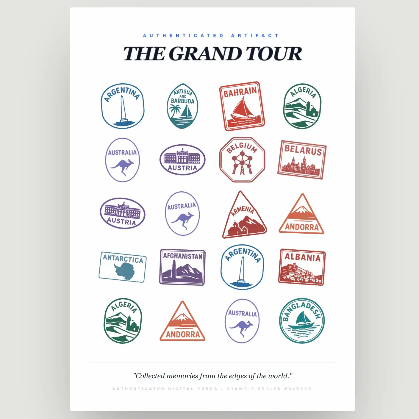 Personalized Travel Stamp Poster